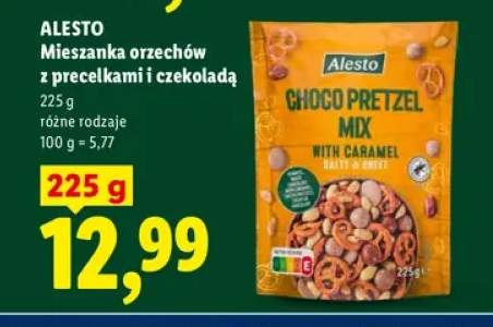Mieszanka orzechów z precelkami i czekoladą Alesto