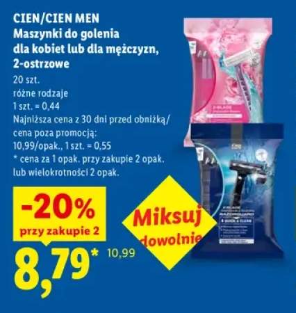 Maszynki do golenia dla kobiet 2-ostrzowe Cien +1 wariant