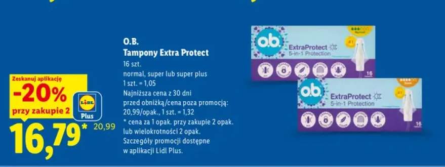 Tampony Extra Protect Normal O.B. +2 warianty