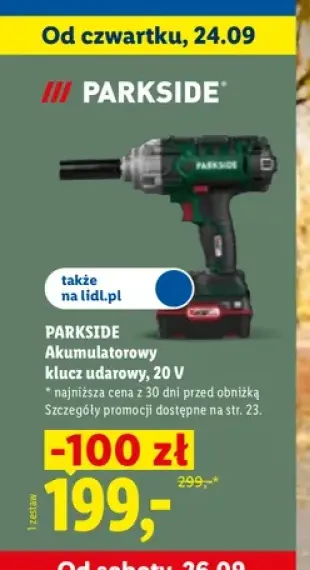 Akumulatorowy klucz udarowy Parkside