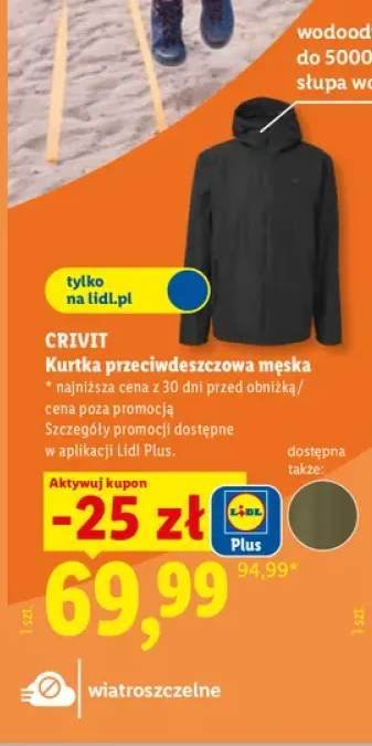 Kurtka przeciwdeszczowa męska Crivit