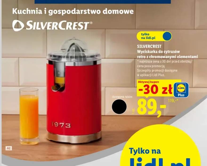 Wyciskarka do cytrusów retro z chromowanymi elementami Silvercrest