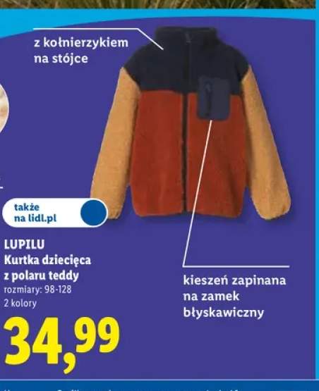 Kurtka dziecięca z polaru teddy Lupilu