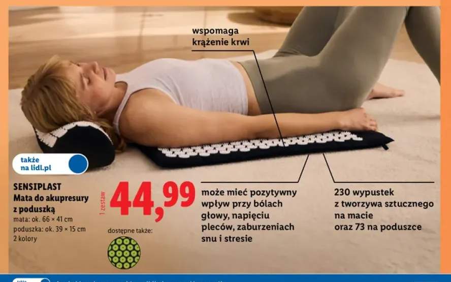 Mata do akupresury z poduszką Sensiplast