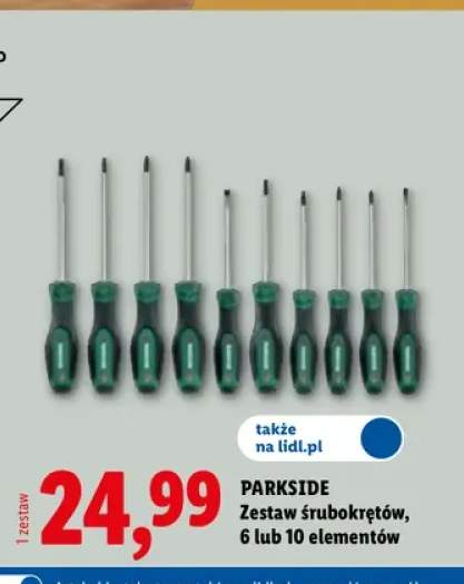 Zestaw śrubokrętów 6 elementów Parkside +1 wariant