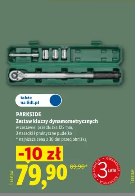 Zestaw kluczy dynamometrycznych Parkside