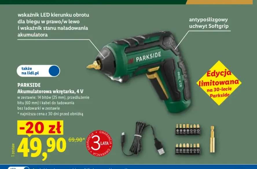 Akumulatorowa wkrętarka Parkside
