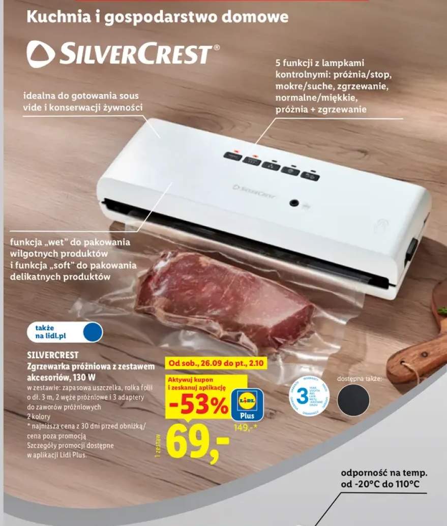 Zgrzewarka próżniowa z zestawem akcesoriów Silvercrest
