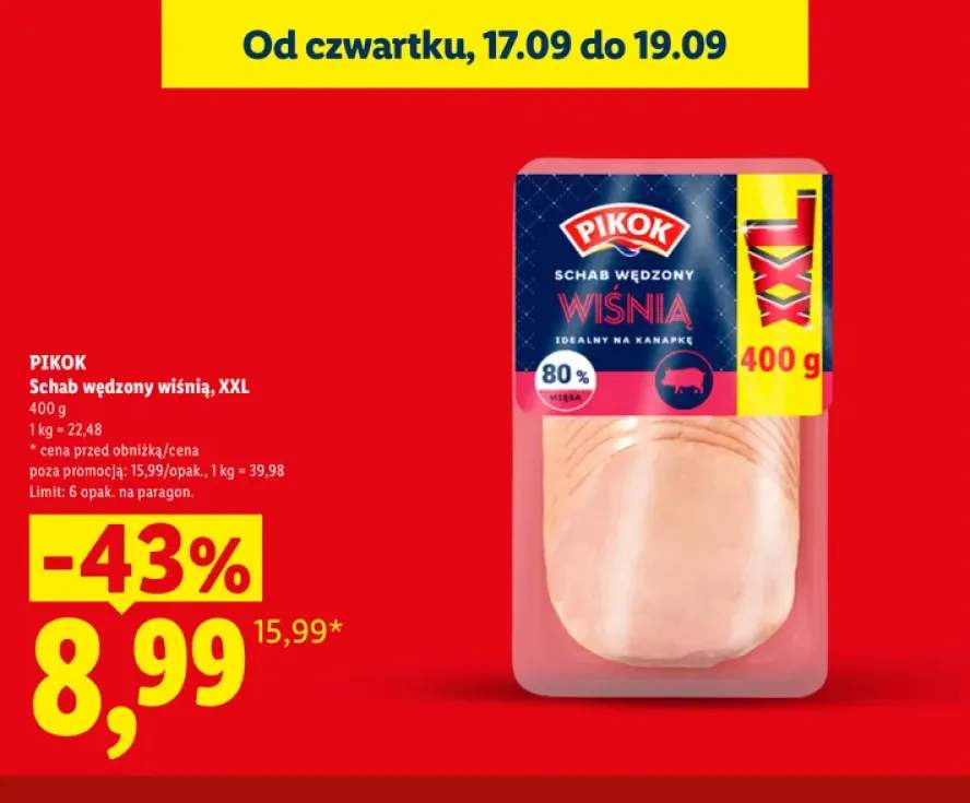 Schab wędzony wiśnią XXL Pikok