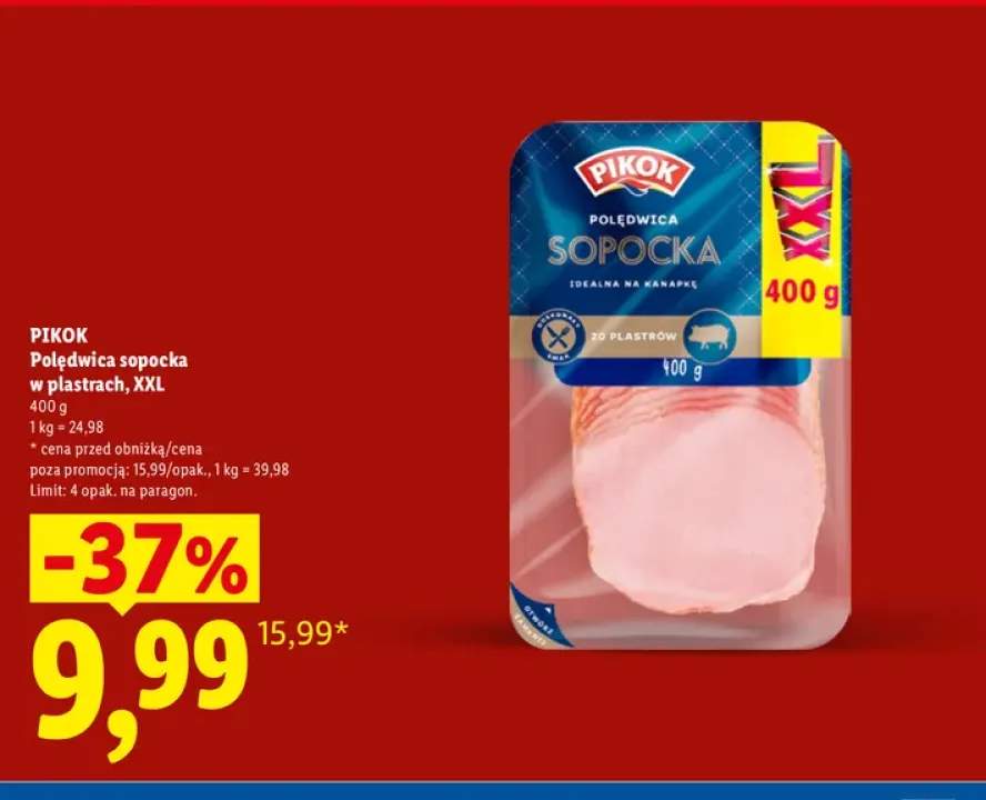 Polędwica sopocka w plastrach XXL Pikok
