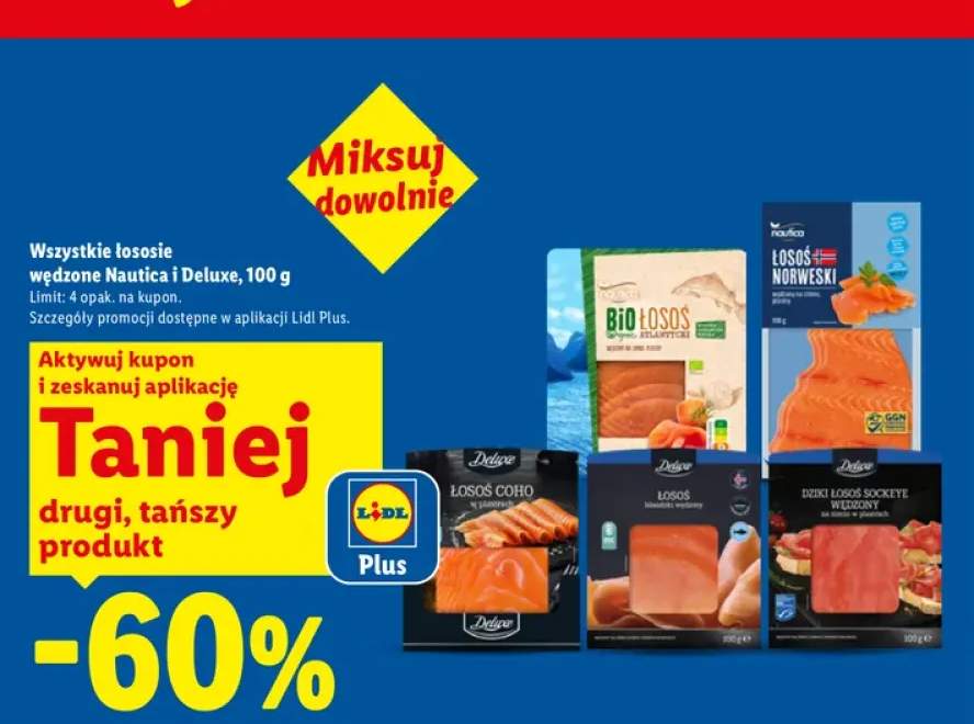 Łososie wędzone Nautica i Deluxe +5 wariantów