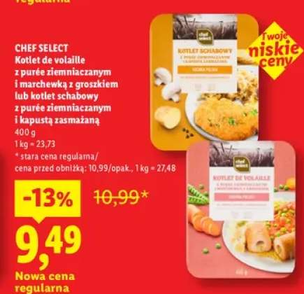 Kotlet schabowy z purée ziemniaczanym i kapustą zasmażaną Chef Select +1 wariant