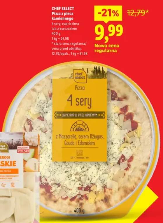 Pizza z pieca kamiennego 4 sery Chef Select +2 warianty