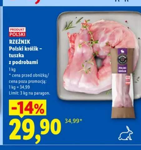 Polski królik tuszka z podrobami Rzeźnik