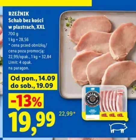 Schab bez kości w plastrach XXL Rzeźnik