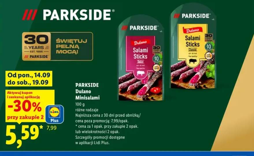 Minisalami Spicy Parkside Dulano +1 wariant