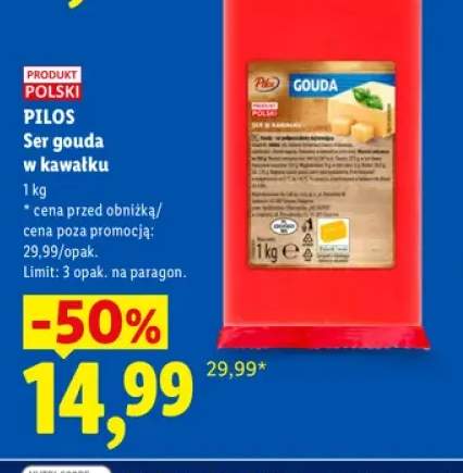 Ser gouda w kawałku Pilos