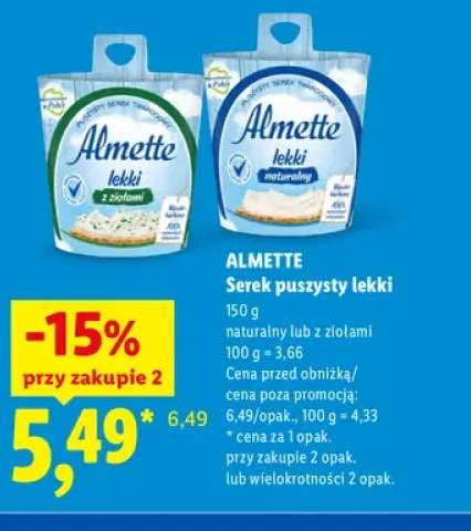 Serek puszysty lekki naturalny Almette +1 wariant