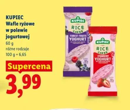 Wafle ryżowe w polewie jogurtowej o smaku owoców leśnych Kupiec +1 wariant