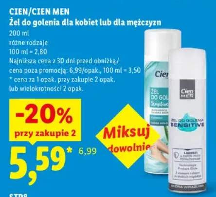 Żel do golenia dla kobiet Cien +1 wariant