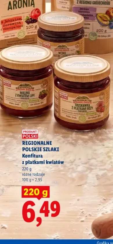 Konfitura z płatkami kwiatów wiśnia z kwiatem czarnego bzu Regionalne Polskie Szlaki +2 warianty