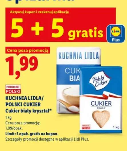Cukier biały kryształ Kuchnia Lidla +1 wariant