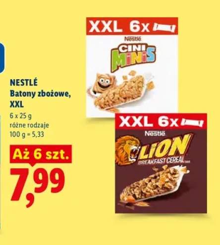 Batony zbożowe XXL Cini Minis Nestlé 6-pak +1 wariant