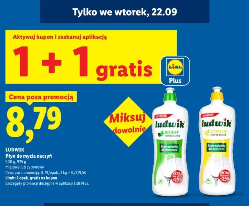 Płyn do mycia naczyń miętowy Ludwik +1 wariant