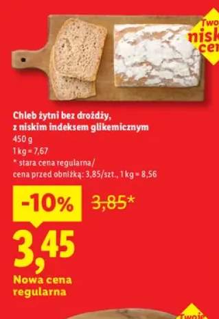 Chleb żytni bez drożdży z niskim indeksem glikemicznym
