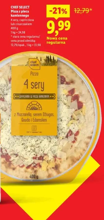 Pizza z pieca kamiennego 4 sery Chef Select +2 warianty