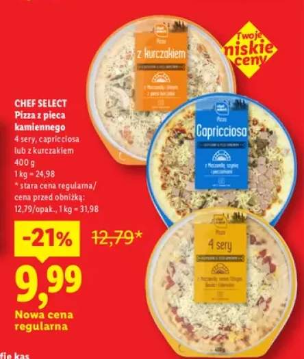 Pizza z pieca kamiennego 4 sery Chef Select +2 warianty