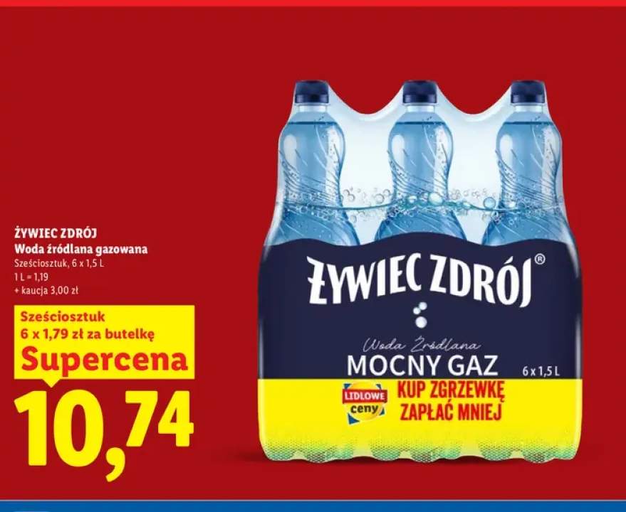 Woda źródlana gazowana Żywiec Zdrój 6-pak