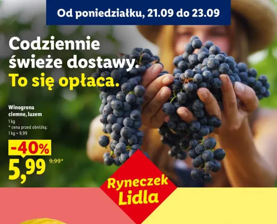 Winogrona ciemne luzem Ryneczek Lidla
