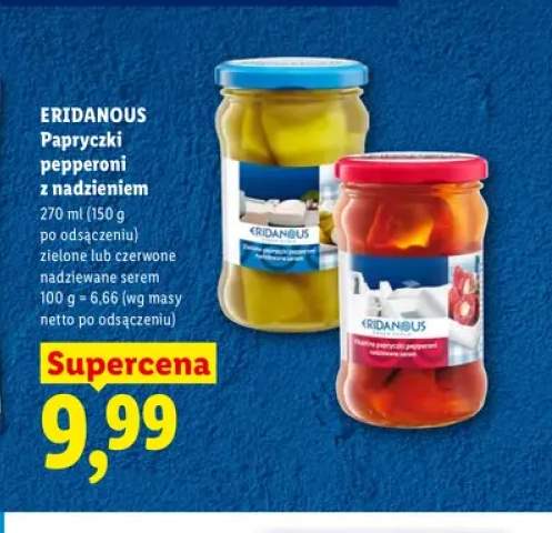 Papryczki pepperoni zielone nadziewane serem Eridanous +1 wariant