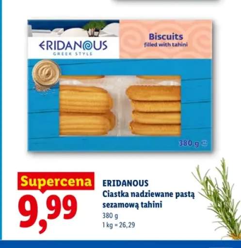 Ciastka nadziewane pastą sezamową tahini Eridanous