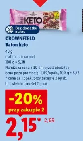 Baton keto malina Crownfield +1 wariant