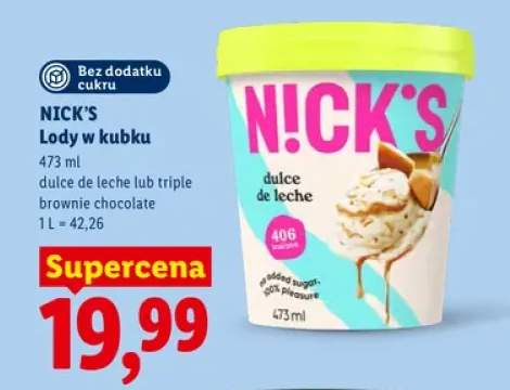 Lody w kubku triple brownie chocolate Nick's +1 wariant