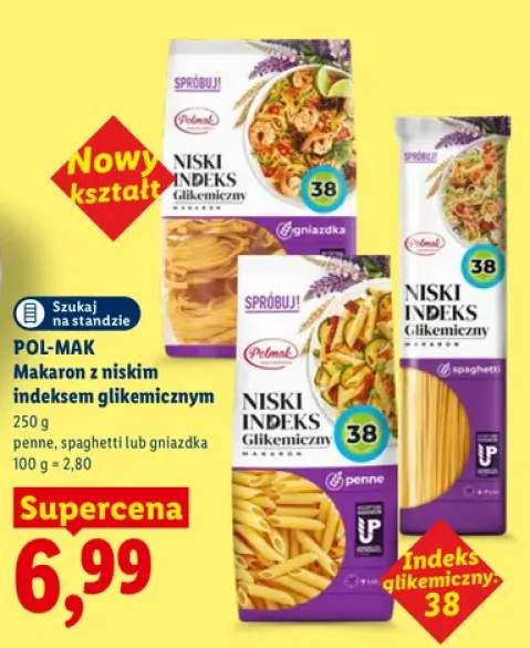 Makaron z niskim indeksem glikemicznym penne Pol-Mak +2 warianty