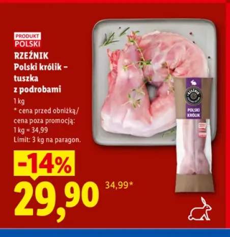 Polski królik - tuszka z podrobami Rzeźnik