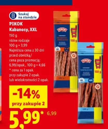 Kabanosy XXL drobiowo-wieprzowe Pikok +1 wariant
