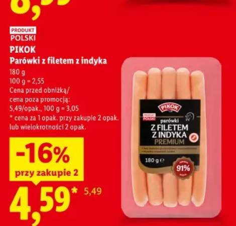 Parówki z filetem z indyka Pikok