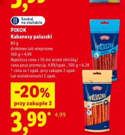 Kabanosy paluszki drobiowe Pikok +1 wariant
