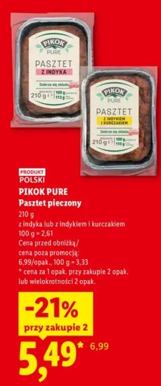 Pasztet pieczony z indyka Pikok Pure +1 wariant