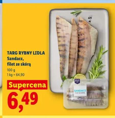 Sandacz filet ze skórą Targ Rybny Lidla