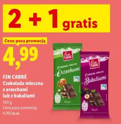 Czekolada mleczna z orzechami Fin Carré +1 wariant