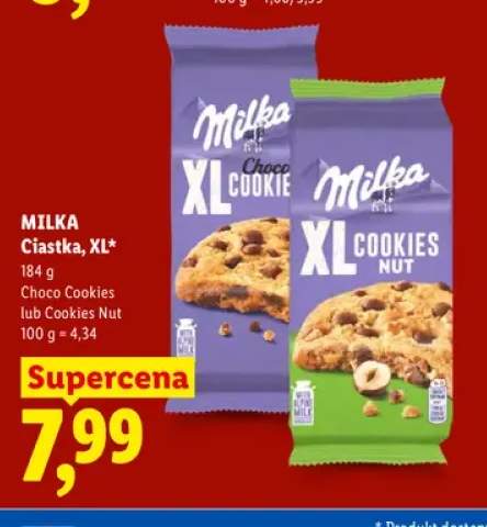 Ciastka XL Choco Cookies Milka +1 wariant