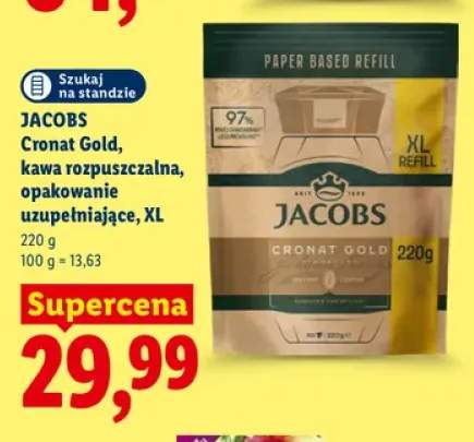 Kawa rozpuszczalna Jacobs Cronat Gold opakowanie uzupełniające XL