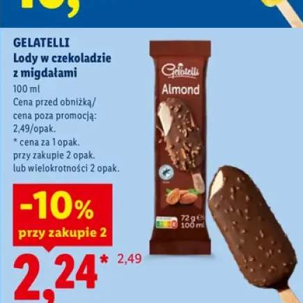 Lody w czekoladzie z migdałami Gelatelli