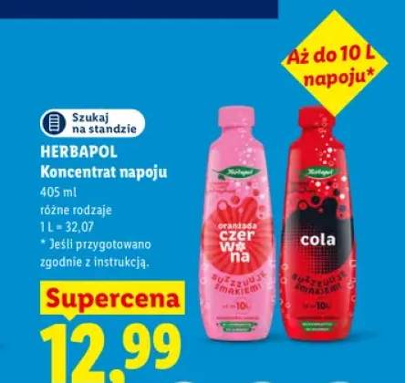 Koncentrat napoju oranżada czerwona Herbapol +1 wariant