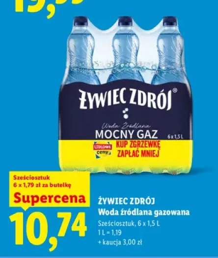 Woda źródlana gazowana Żywiec Zdrój 6-pak